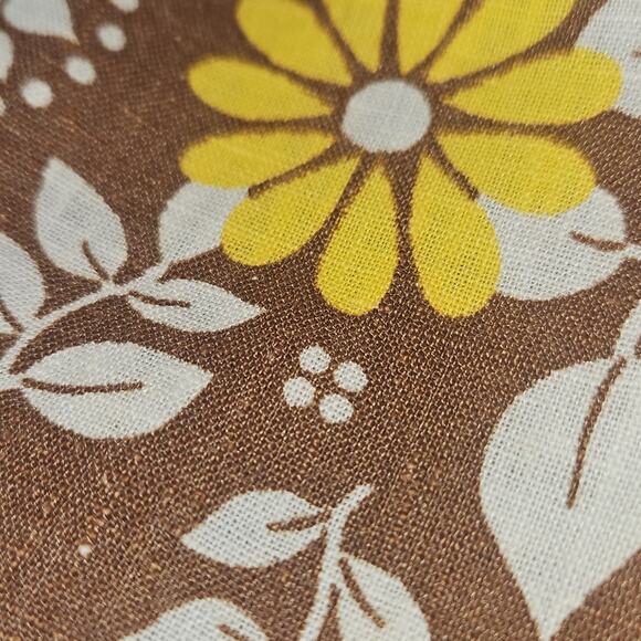 VTG 60s Handmade Brown|Yellow|White Flower Print Playsuit Romper, sz Small - Picture 7 of 8